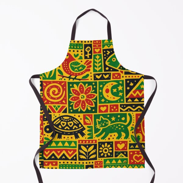 Item preview, African Safari Patchwork - Folk Art Animals and Tribal Symbols designed and sold by myforestfog.