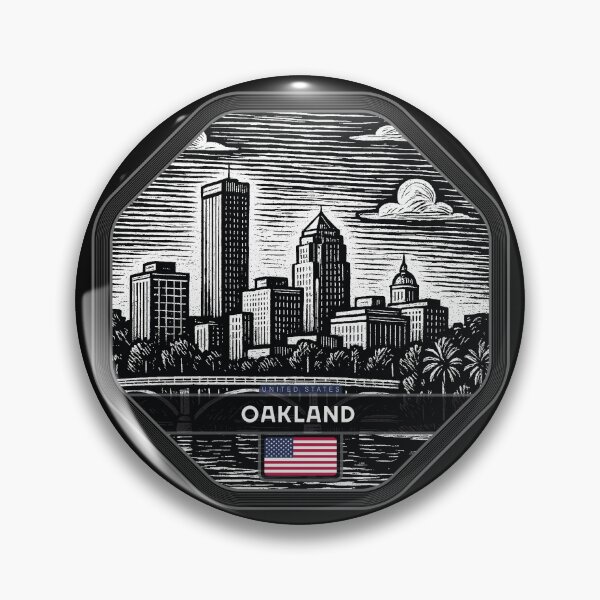 Item preview, Oakland USA Linocut Style  designed and sold by Thistle-TShop.