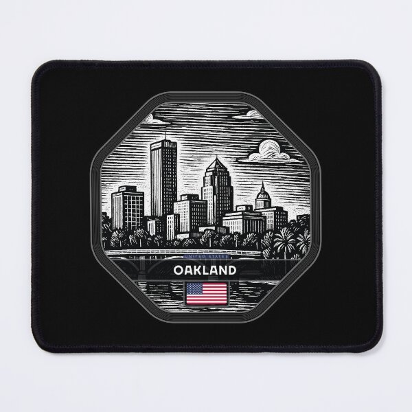 Item preview, Oakland USA Linocut Style  designed and sold by Thistle-TShop.