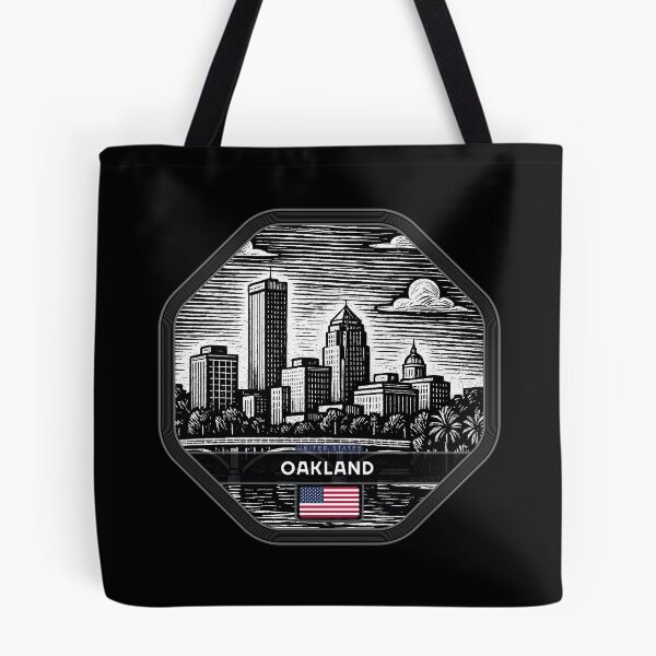 Item preview, Oakland USA Linocut Style  designed and sold by Thistle-TShop.