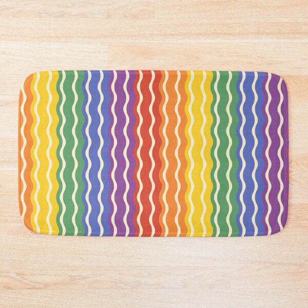 Item preview, Colorful wavy vertical rainbow stripes in pride flag colors designed and sold by Pravokrugulnik.