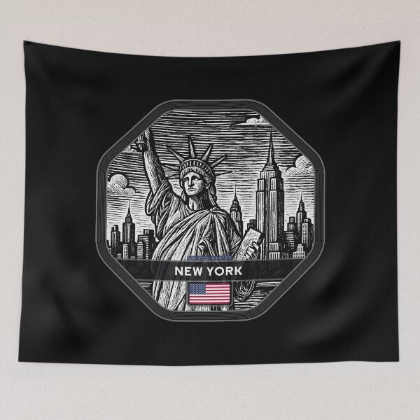 Item preview, New York USA Linocut Style  designed and sold by Thistle-TShop.