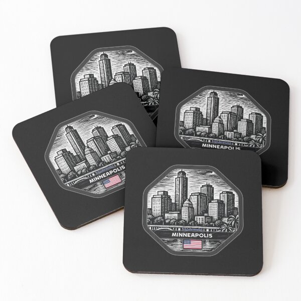 Item preview, Minneapolis USA Linocut Style  designed and sold by Thistle-TShop.