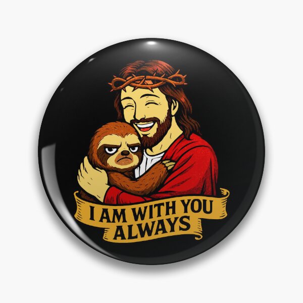 Item preview, Matthew 28:20 I am with you always Jesus Hugging Grumpy Sloth designed and sold by plushism.