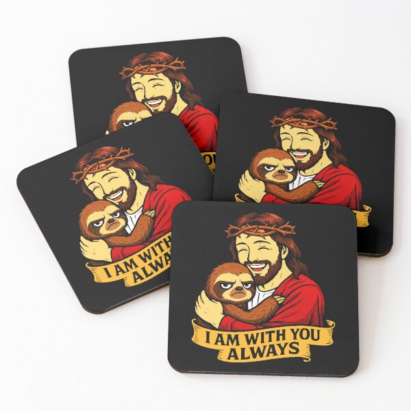 Item preview, Matthew 28:20 I am with you always Jesus Hugging Grumpy Sloth designed and sold by plushism.