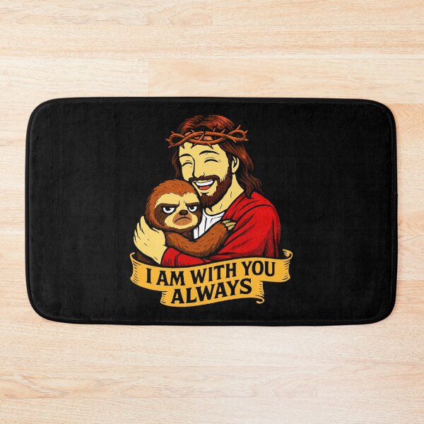 Item preview, Matthew 28:20 I am with you always Jesus Hugging Grumpy Sloth designed and sold by plushism.