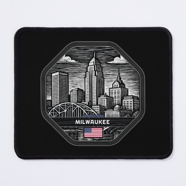 Item preview, Milwaukee USA Linocut Style designed and sold by Thistle-TShop.