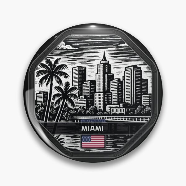 Item preview, Miami USA Linocut Style  designed and sold by Thistle-TShop.