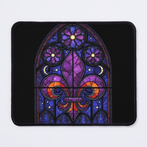 Item preview, Fleur De Lys Stained Glass Halloween Gothic Cathedral Window French designed and sold by ProjectNoah.