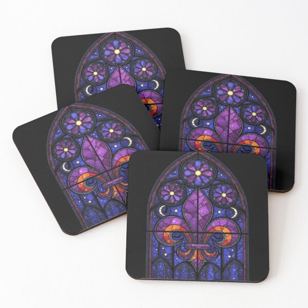 Item preview, Fleur De Lys Stained Glass Halloween Gothic Cathedral Window French designed and sold by ProjectNoah.