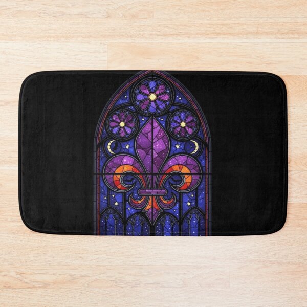 Item preview, Fleur De Lys Stained Glass Halloween Gothic Cathedral Window French designed and sold by ProjectNoah.