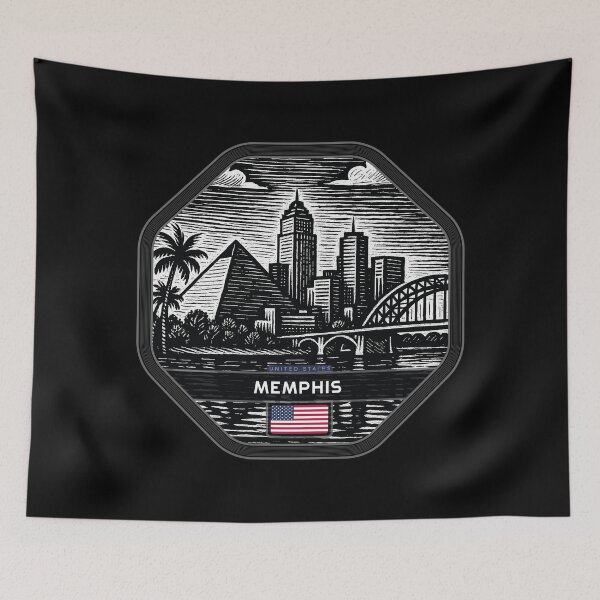 Item preview, Memphis USA Linocut Style  designed and sold by Thistle-TShop.