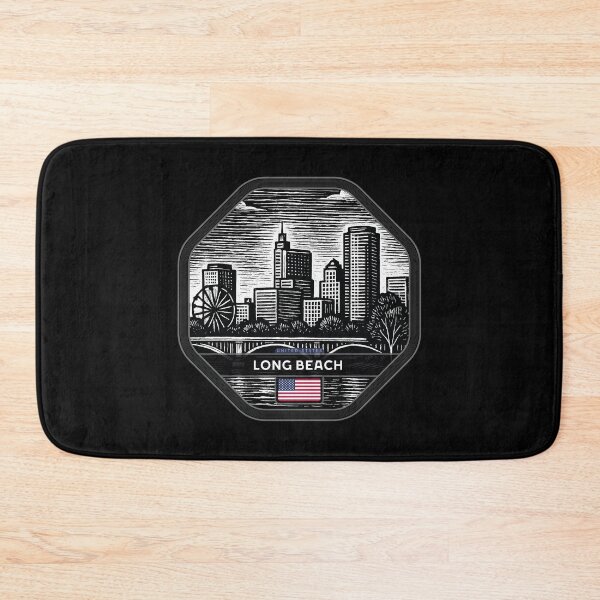 Item preview, Long Beach USA Linocut Style  designed and sold by Thistle-TShop.