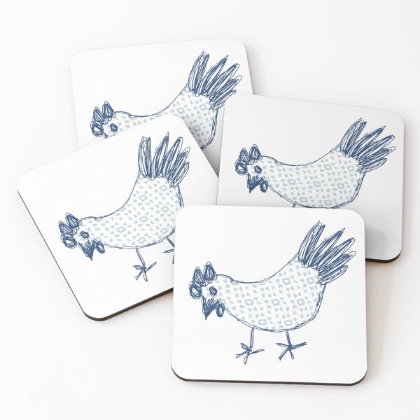Item preview, Blue Sketch Chicken  designed and sold by Juliewdesigns.