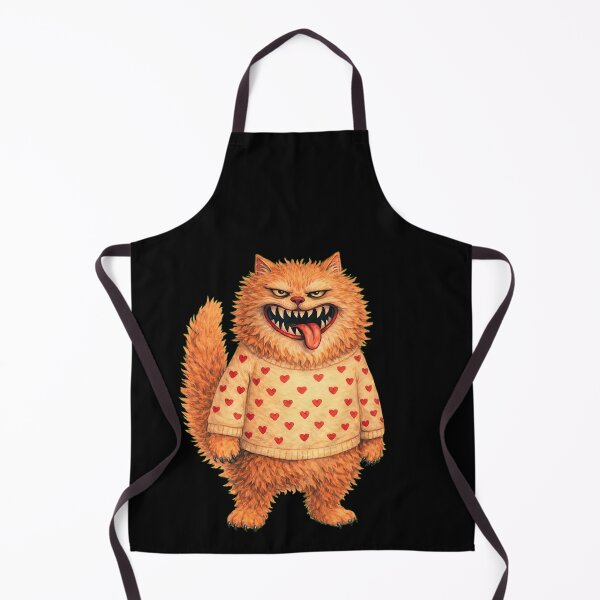 Item preview, Funny Creepy Cat in Heart Sweater designed and sold by MoonfurStudio.