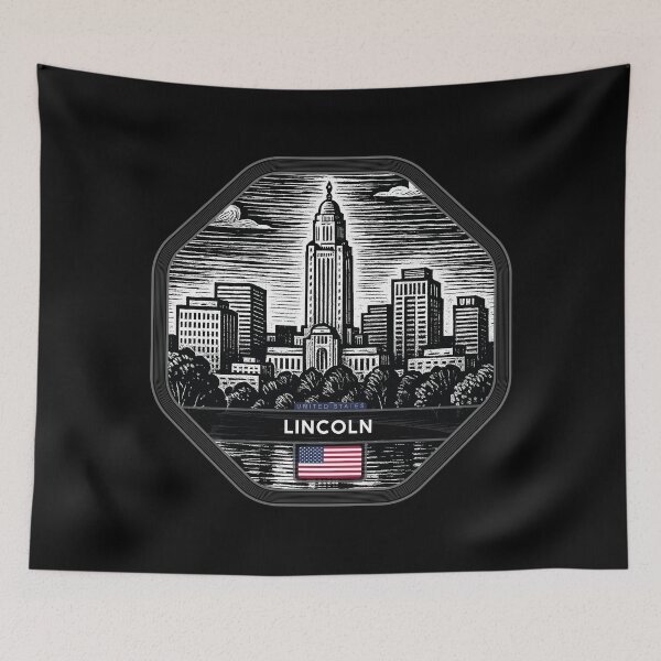 Item preview, Lincoln USA Linocut Style  designed and sold by Thistle-TShop.
