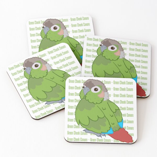 Item preview, Cute Green Cheek Conure with text designed and sold by causebirbs.