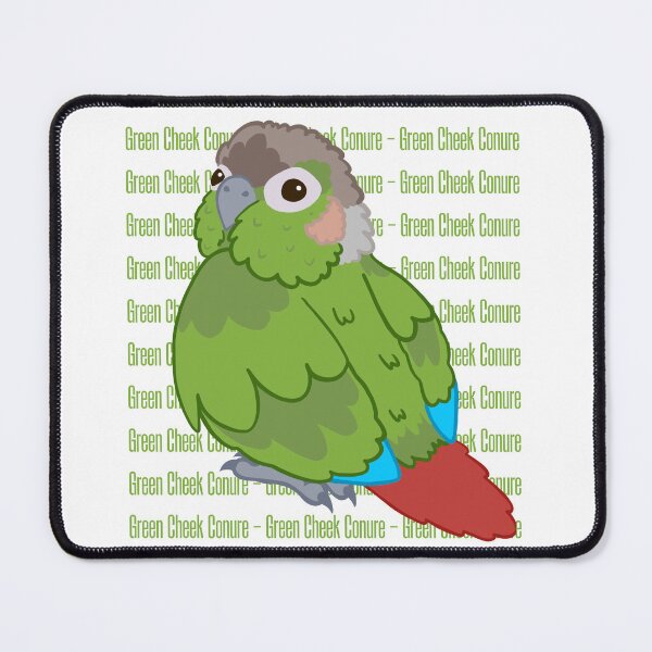 Item preview, Cute Green Cheek Conure with text designed and sold by causebirbs.