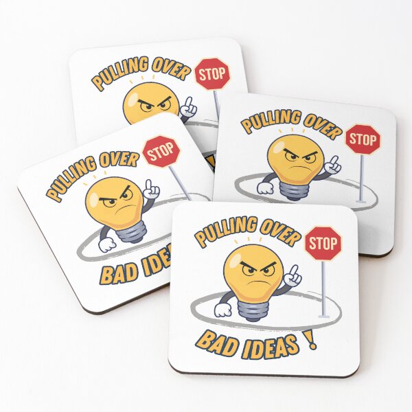 Item preview, Bad Idea Stopped – Funny Lightbulb at Stop Sign Design designed and sold by TestudoDesign.