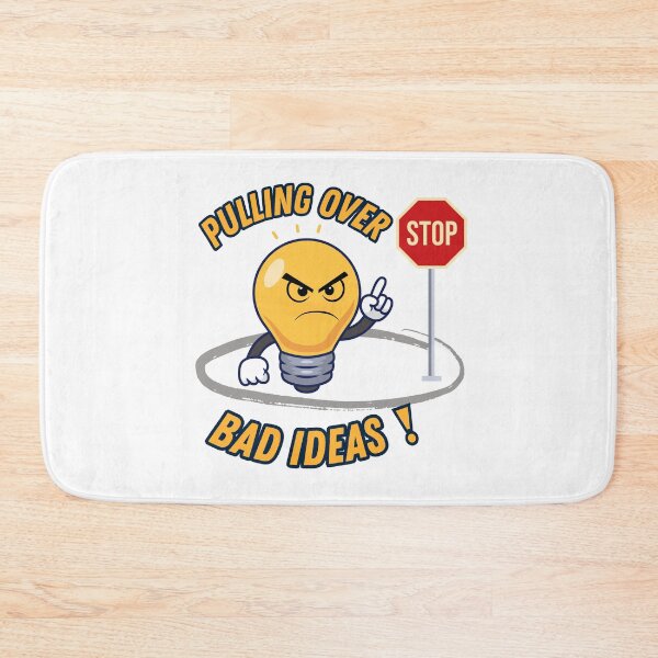 Item preview, Bad Idea Stopped – Funny Lightbulb at Stop Sign Design designed and sold by TestudoDesign.