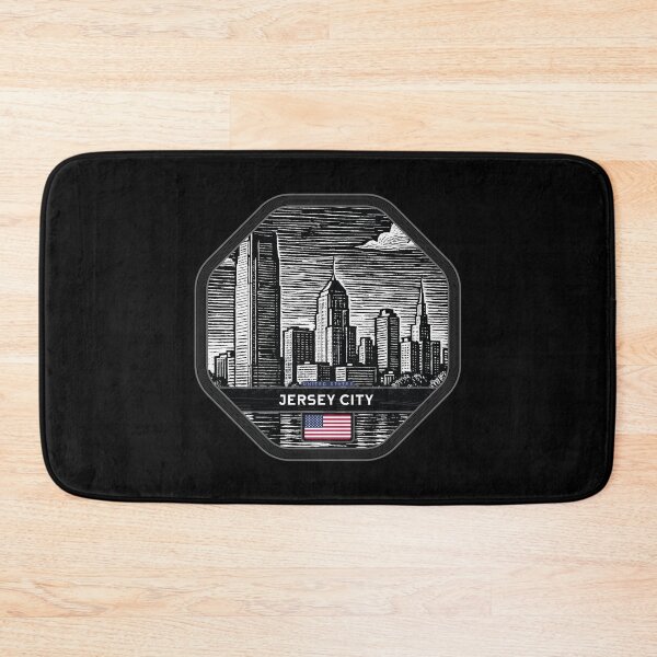 Item preview, Jersey City USA Linocut Style  designed and sold by Thistle-TShop.