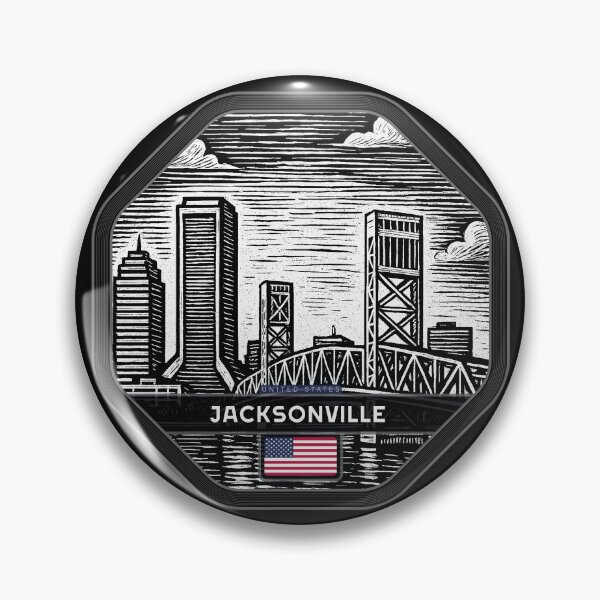 Item preview, Jacksonville USA Linocut Style  designed and sold by Thistle-TShop.