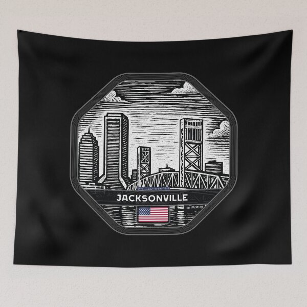 Item preview, Jacksonville USA Linocut Style  designed and sold by Thistle-TShop.