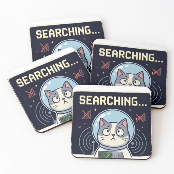 Item preview, Searching Cat Sticker – Lost Signal Space Cat Funny Design designed and sold by Velora Design .