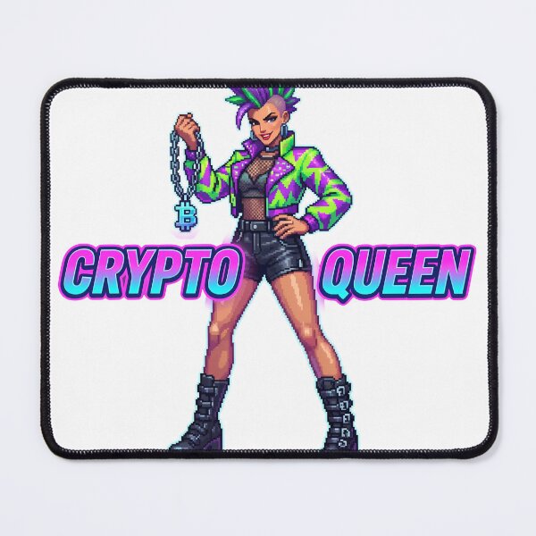 Item preview, A cartoon crypto queen holding a bitcoin on transparent background designed and sold by Creative88Art.