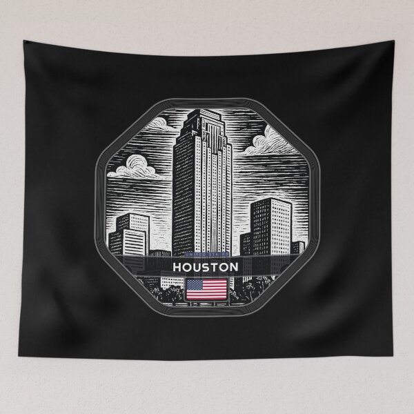 Item preview, Houston USA Linocut Style  designed and sold by Thistle-TShop.