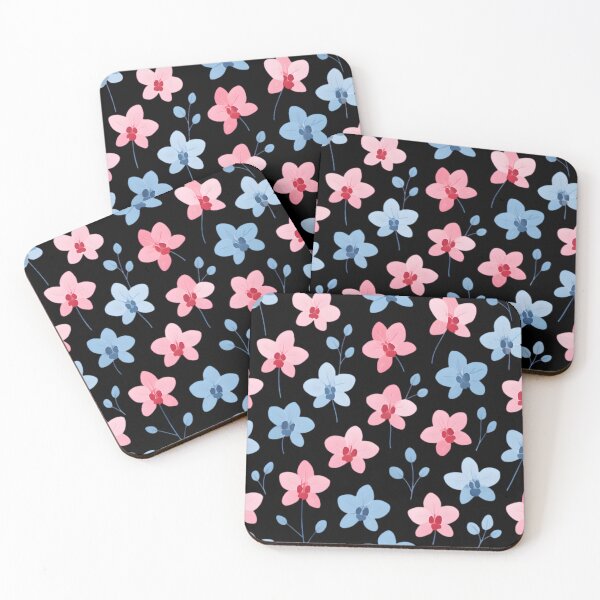 Item preview, Little pink and blue orchids flowers designed and sold by uunaa.