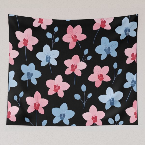 Item preview, Little pink and blue orchids flowers designed and sold by uunaa.