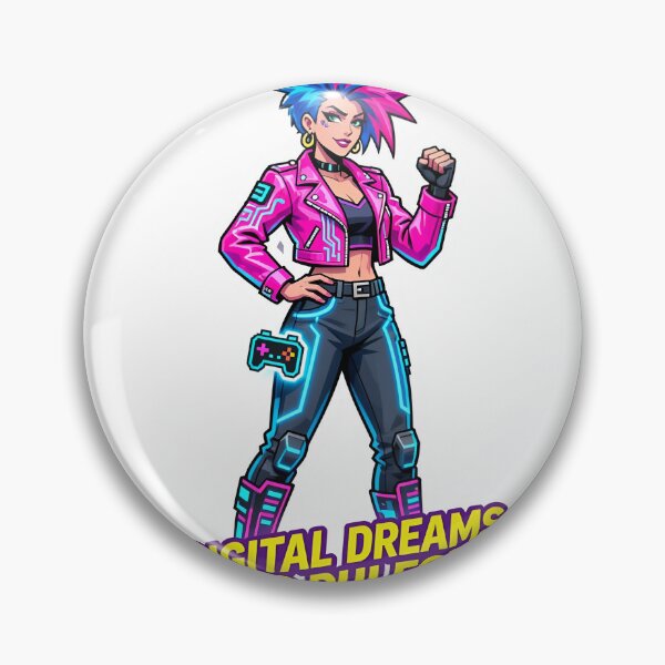 Item preview, A cartoon woman with blue and pink hair standing on transparent background designed and sold by Creative88Art.