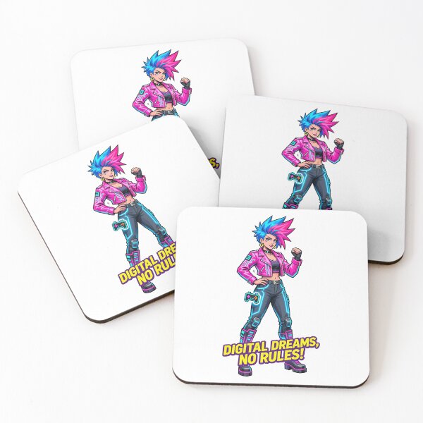Item preview, A cartoon woman with blue and pink hair standing on transparent background designed and sold by Creative88Art.