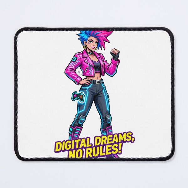 Item preview, A cartoon woman with blue and pink hair standing on transparent background designed and sold by Creative88Art.