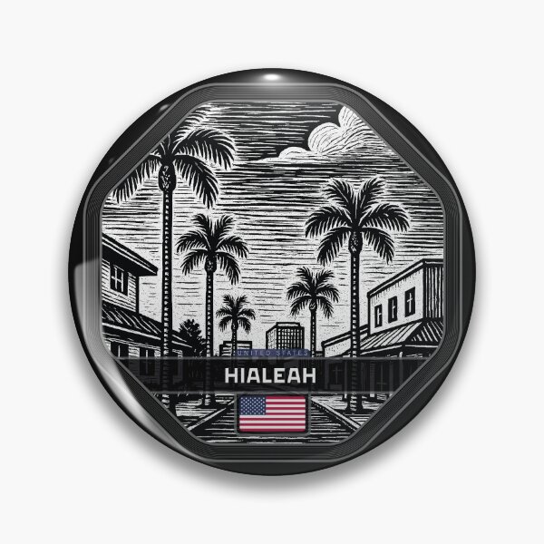 Item preview, Hialeah USA Linocut Style  designed and sold by Thistle-TShop.