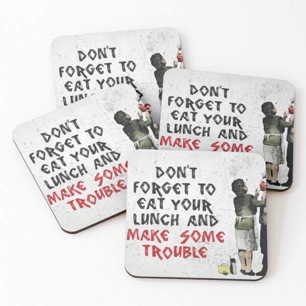 Item preview, Poster Banksy - Don't Forget to Eat Your Lunch and Make Some Trouble Painting designed and sold by theresastier.