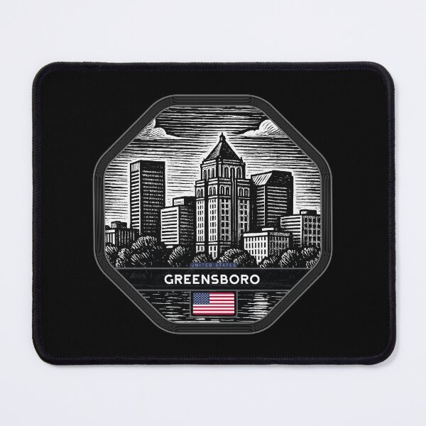 Item preview, Greensboro USA Linocut Style designed and sold by Thistle-TShop.