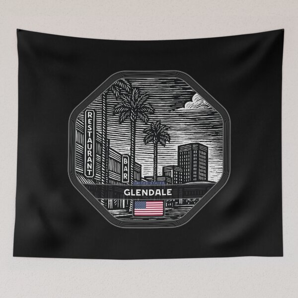 Item preview, Glendale USA Linocut Style  designed and sold by Thistle-TShop.
