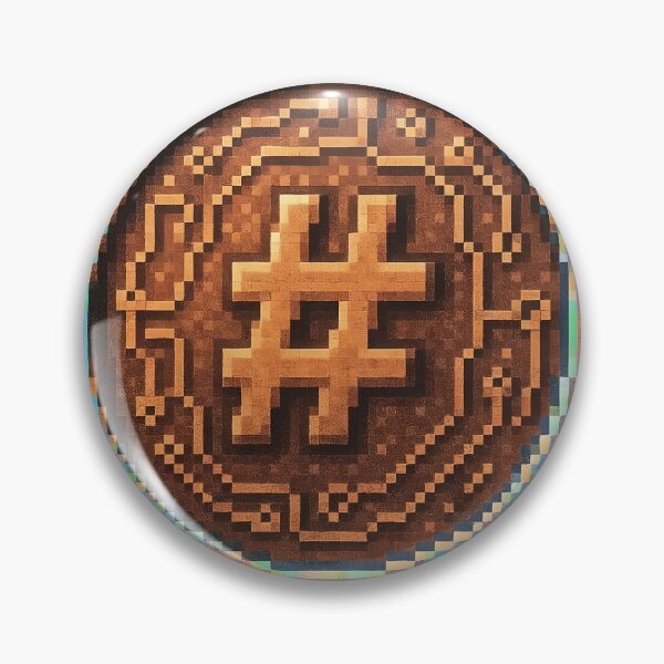 Item preview, A pixelated hashtag symbol on a transparent background designed and sold by Creative88Art.