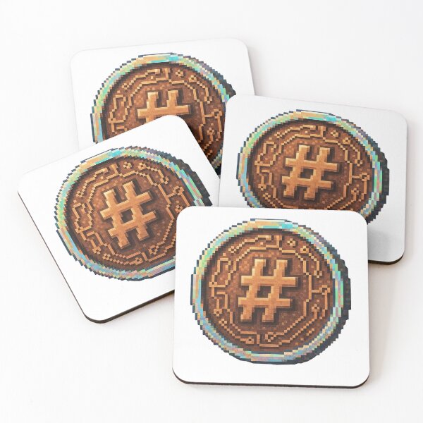 Item preview, A pixelated hashtag symbol on a transparent background designed and sold by Creative88Art.
