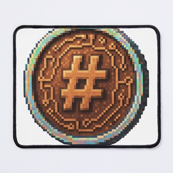 Item preview, A pixelated hashtag symbol on a transparent background designed and sold by Creative88Art.