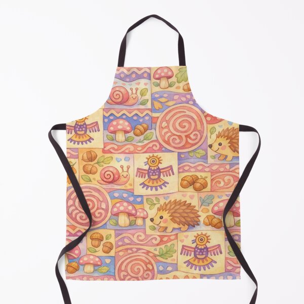 Artikelvorschau, Verspieltes Wald-Patchwork – Niedliches Igel- und Schnecken-Kinderzimmermuster entworfen und verkauft von myforestfog.