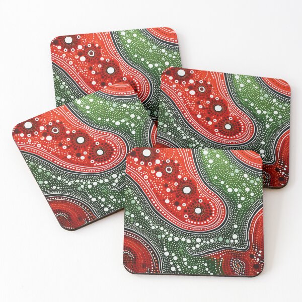 Item preview, Aboriginal Inspired Dot Art - Lava and Swamp designed and sold by GrinGalore.