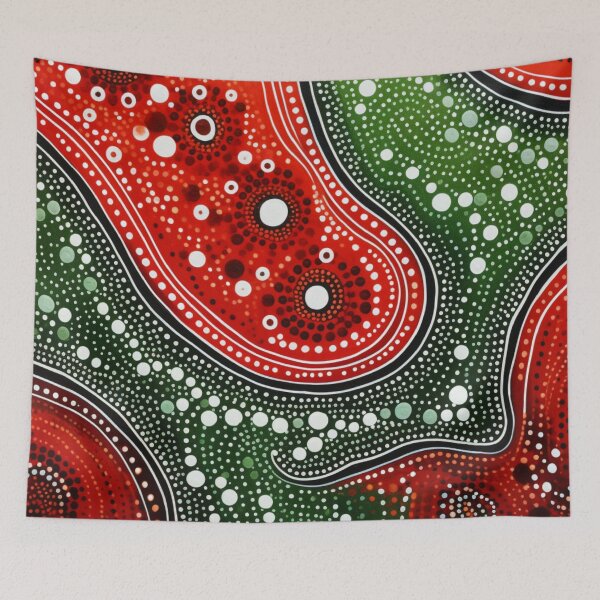 Item preview, Aboriginal Inspired Dot Art - Lava and Swamp designed and sold by GrinGalore.