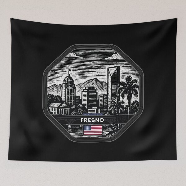 Item preview, Fresno USA Linocut Style  designed and sold by Thistle-TShop.