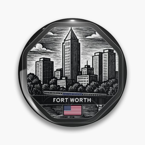 Item preview, Fort Worth USA Linocut Style  designed and sold by Thistle-TShop.