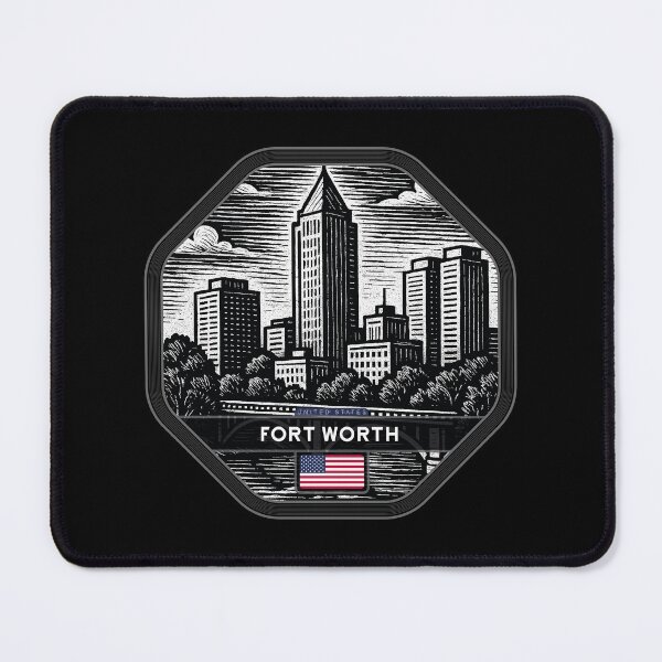 Item preview, Fort Worth USA Linocut Style  designed and sold by Thistle-TShop.