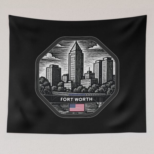 Item preview, Fort Worth USA Linocut Style  designed and sold by Thistle-TShop.