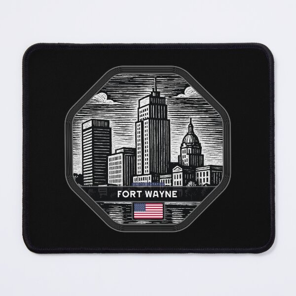 Item preview, Fort Wayne USA Linocut Style  designed and sold by Thistle-TShop.